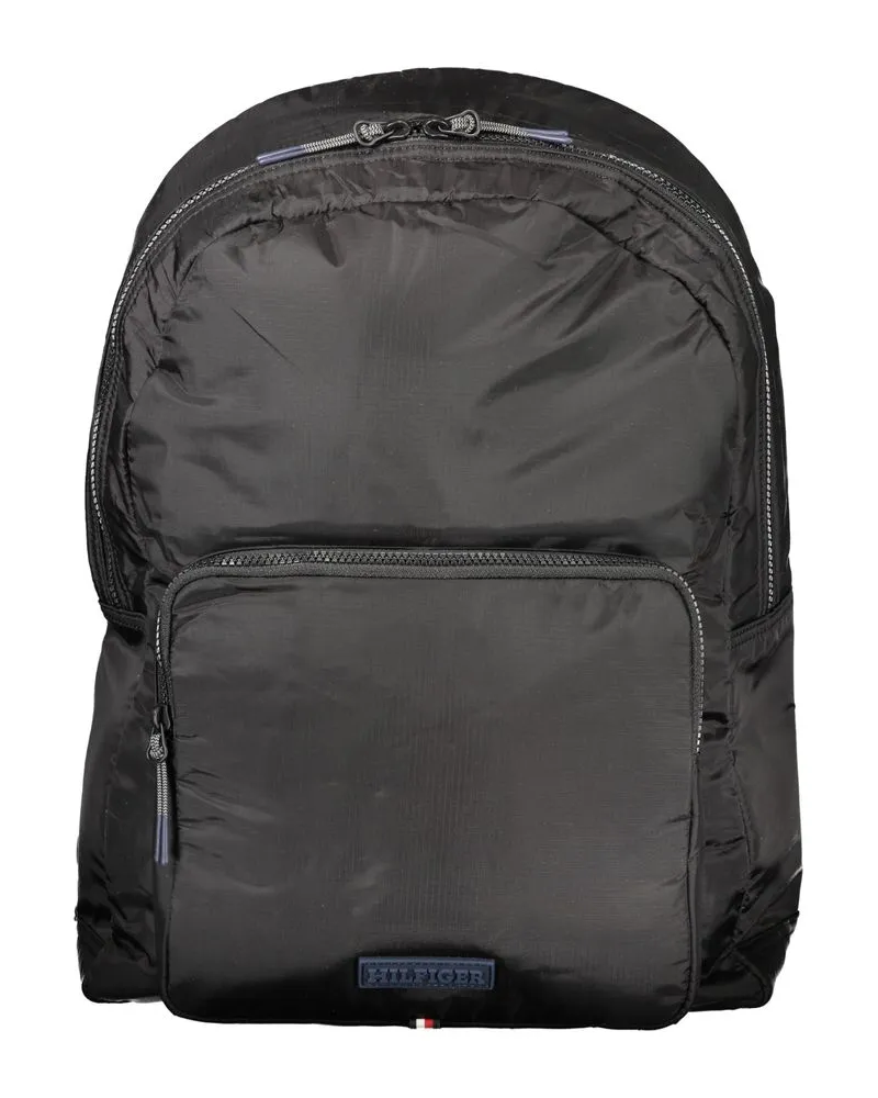 Tommy Hilfiger Schwarzer Nylon-Rucksack Schwarz