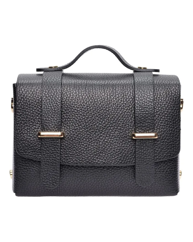 Luisa Vannini Schwarz Rindsledertasche Schwarz