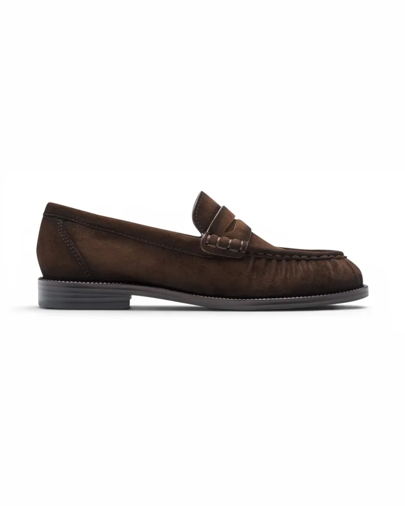 Tamaris Damen braune Leder-Loafer Freizeitschuhe – 24251-47 Dunkelbraun