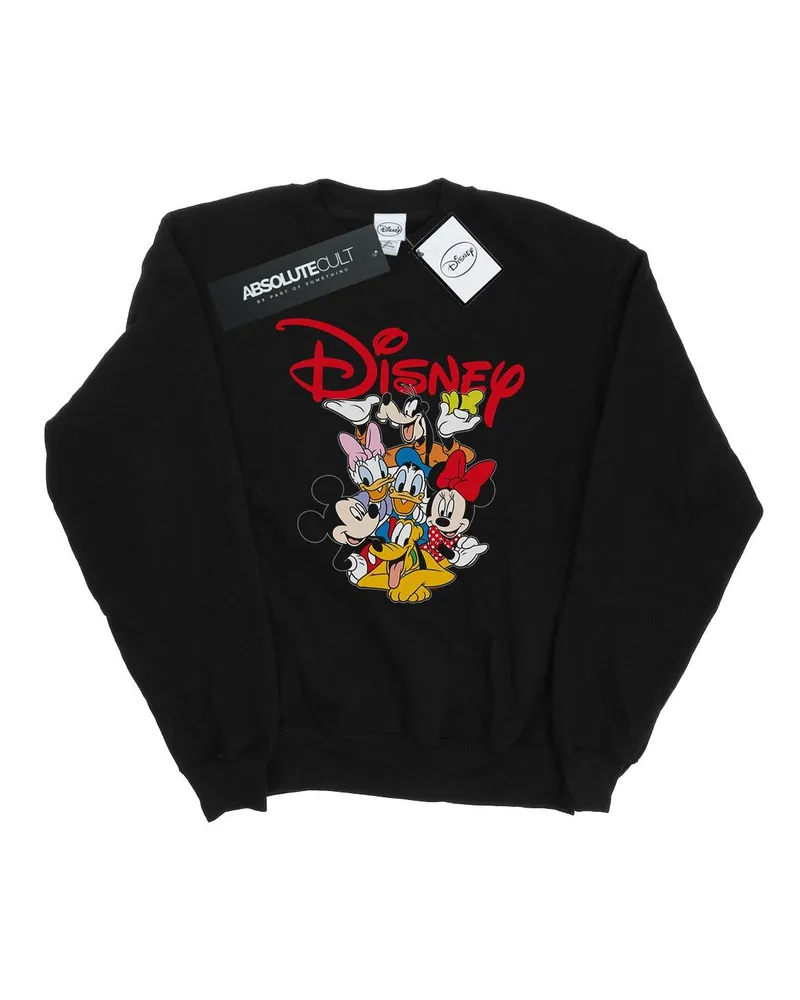 Disney Mickey Mouse Crew" Sweatshirt für Herren (Schwarz Schwarz
