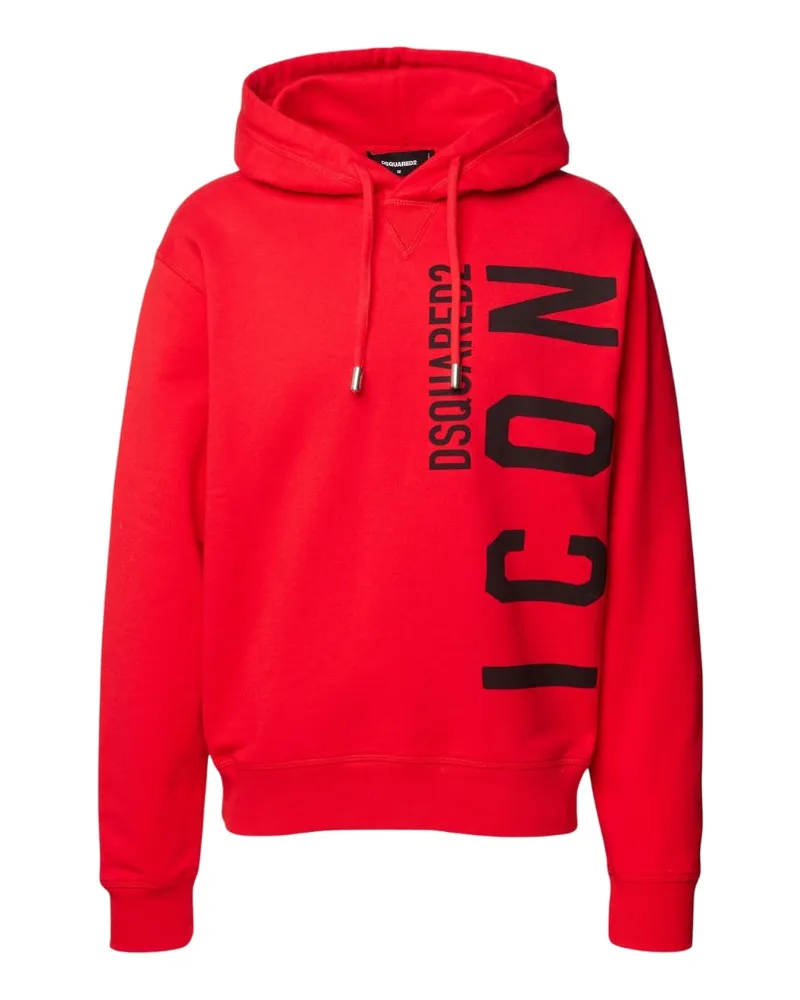 Dsquared2 Roter Hoodie Größe L Schwarzes Icon-logo Rot