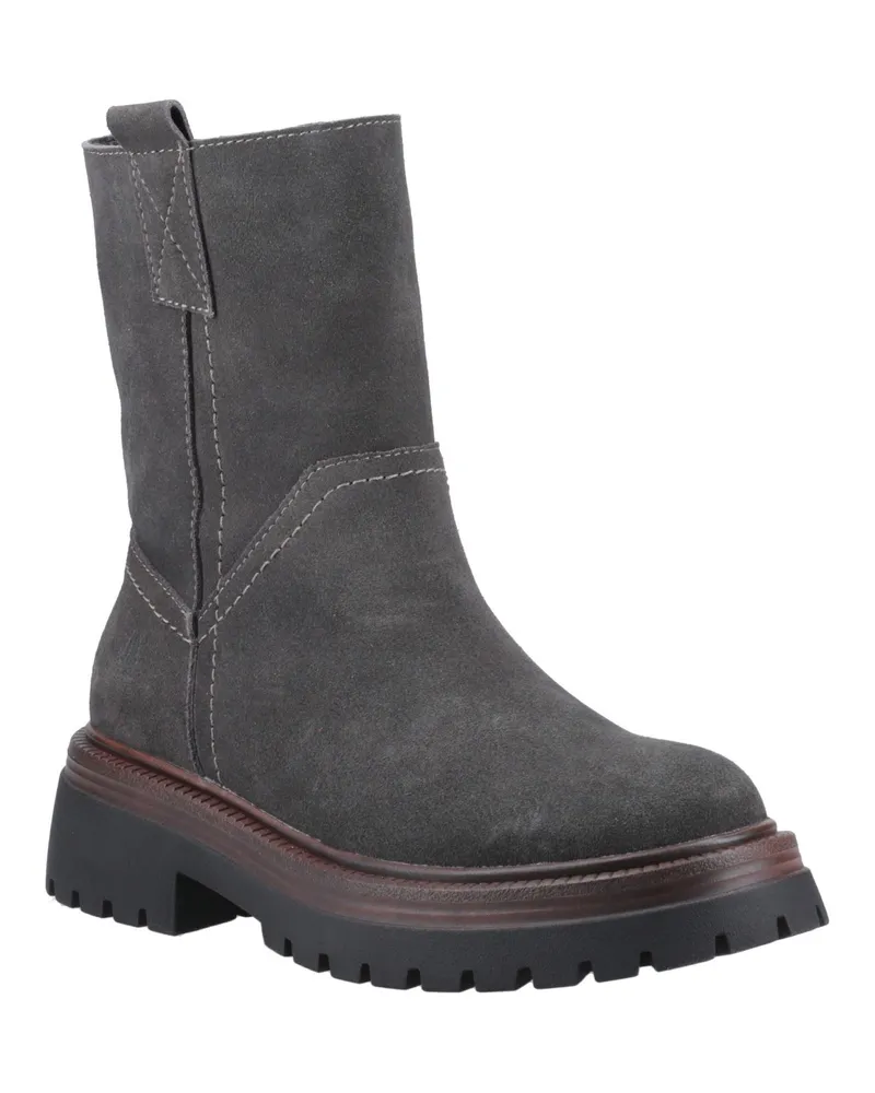 Hush Puppies Rebecca Damen Stiefel aus Wildleder in Grau Anthrazit