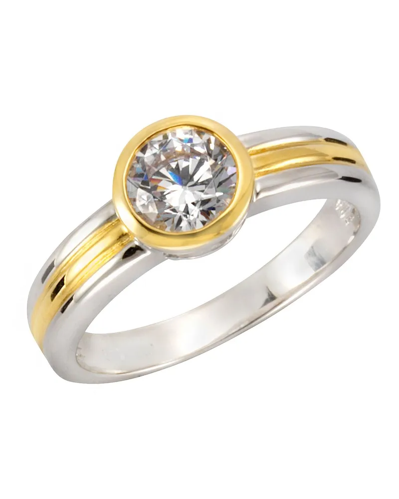 Celesta Silber Ring 925 Sterling Silber zweifarbig Zirkonia Mehrfarbig