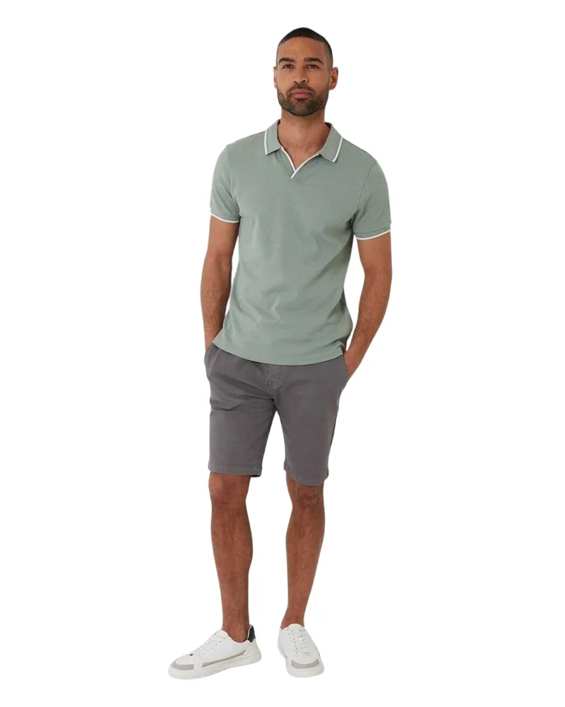 Threadbare Marriage" Poloshirt für Herren, Mit Kragen (Salbei Grau