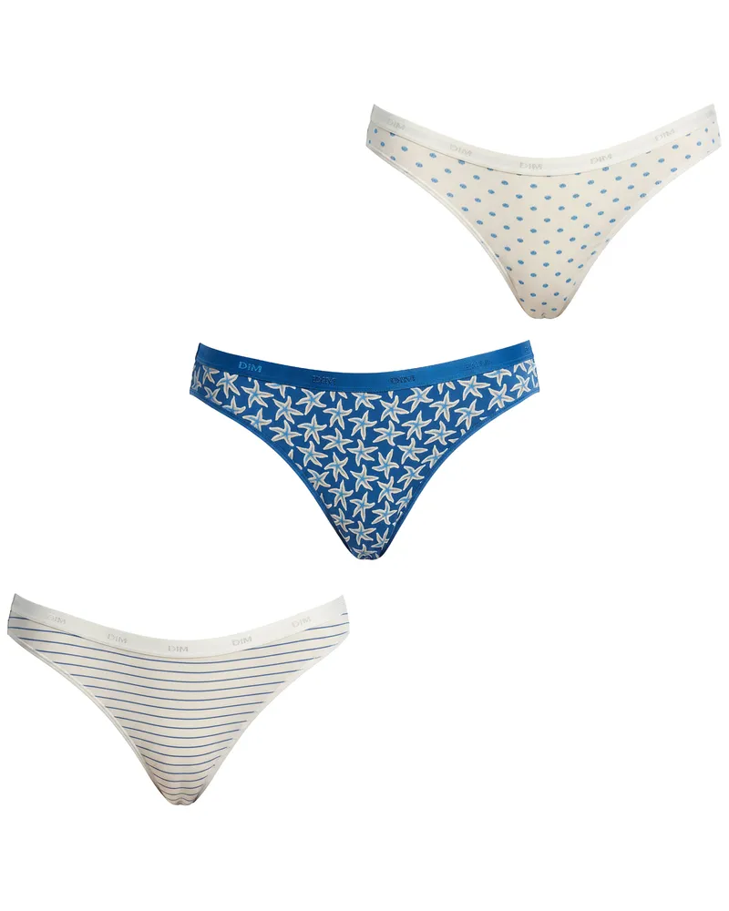 DIM 3er-Pack Baumwoll-Stretch-Tangas D4C19 für Damen Mehrfarbig