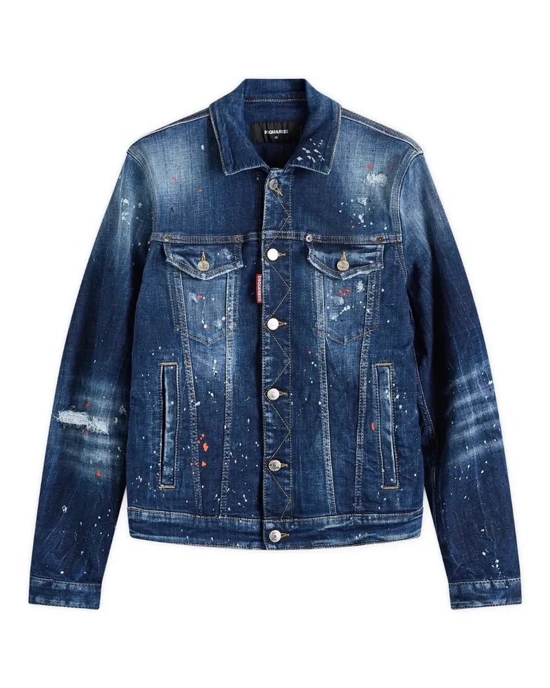 Dsquared2 Dan Marineblaue Jeansjacke Blau