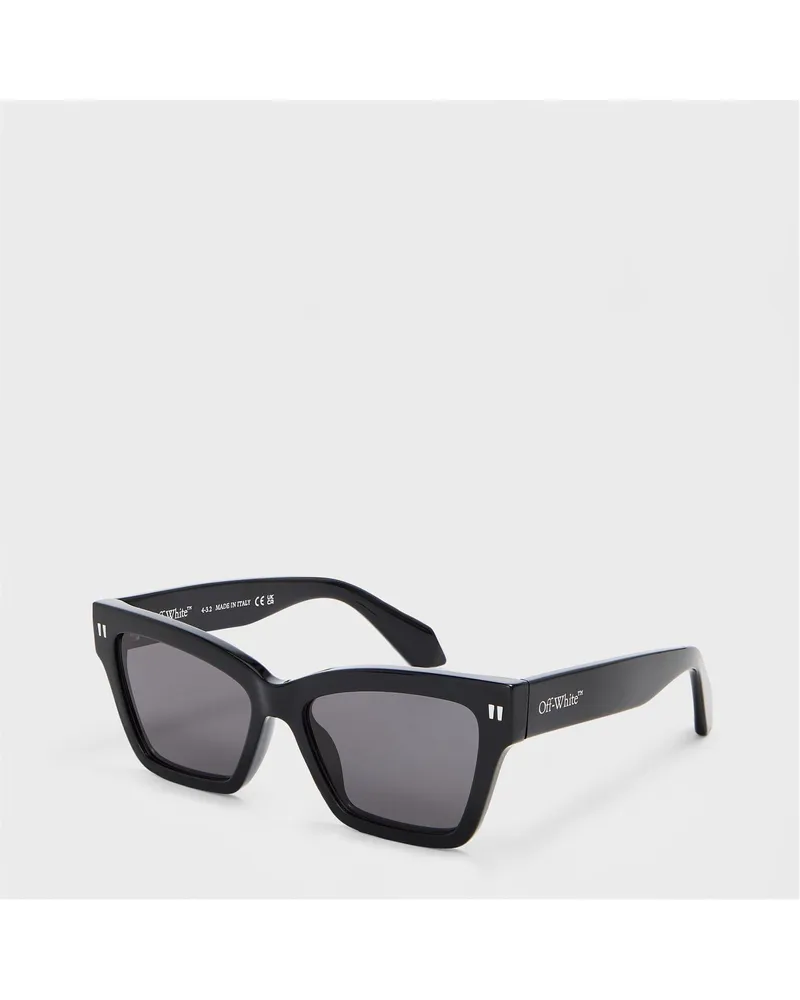 OFF-WHITE Off White - "Cincinnati" Katzenauge-Sonnenbrille für Herren/Damen Unisex (Schwarz/Dunkelgrau Schwarz