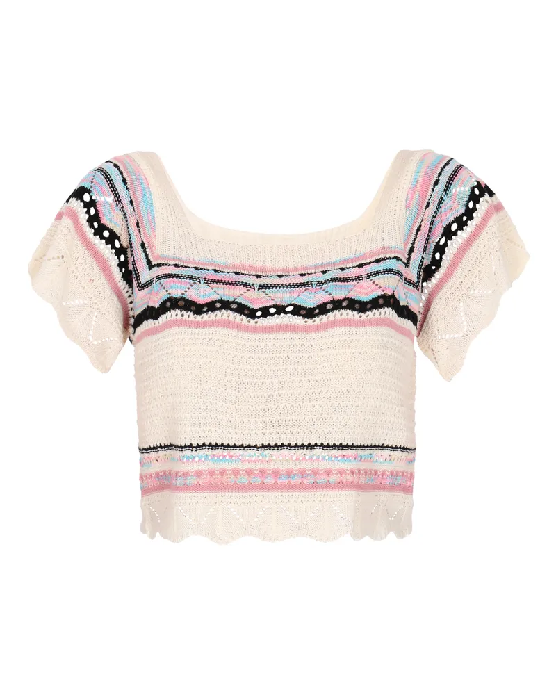 IZIA Pullover Frauen cremeweiß mehrfarbig Mehrfarbig
