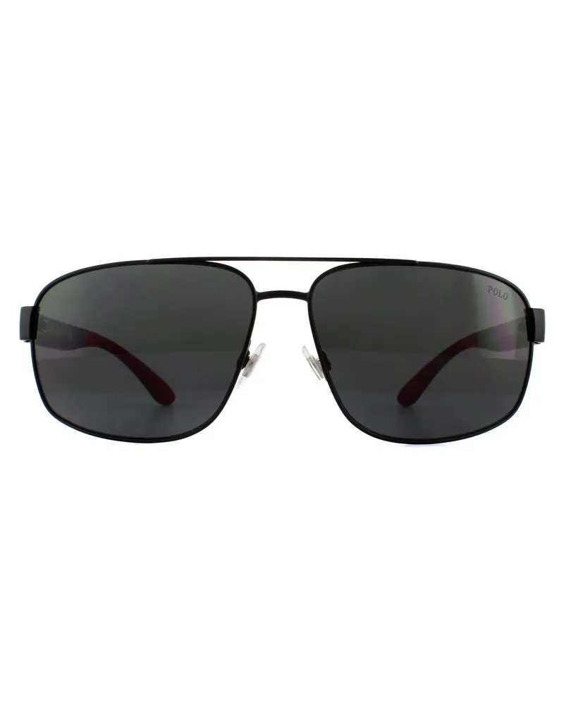 Ralph Lauren Aviator Mens Matte Black Grey Sunglasses Schwarz