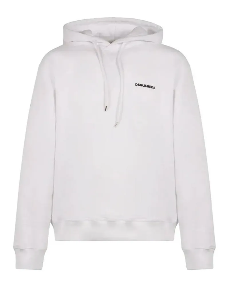 Dsquared2 Headquarters Design Cool Fit White Hoodie Weiß