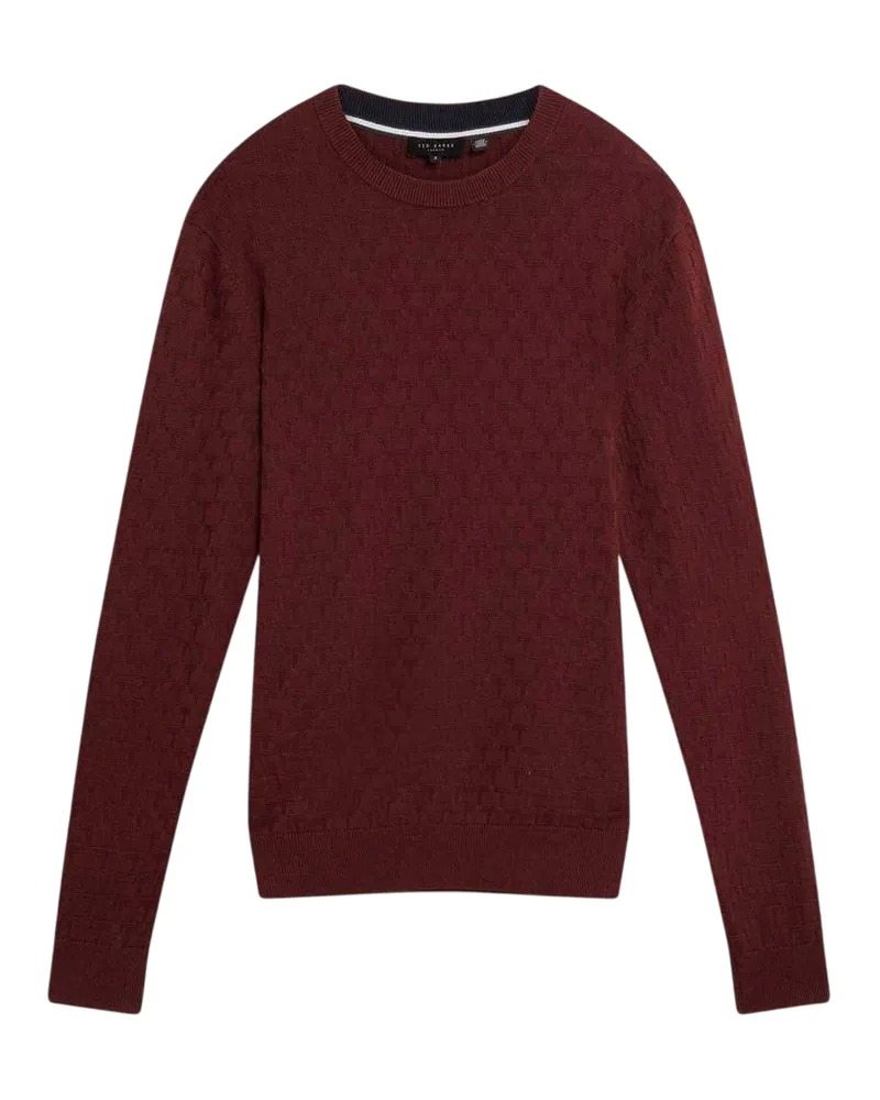 Ted Baker Pullover für Herren, Rundhalsausschnitt, Jerseyware (Weinrot Rotbraun