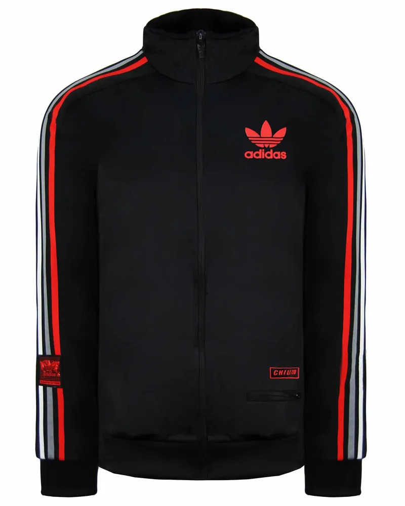 adidas Chile 20 Herren Schwarze Trainingsjacke Rot