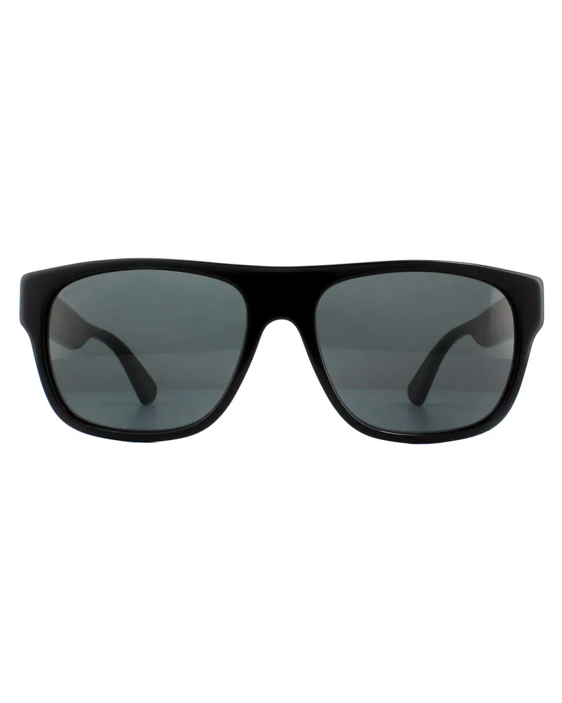 Gucci Rectangle Mens Schwarz Grün Rot Grau Sonnenbrillen Schwarz