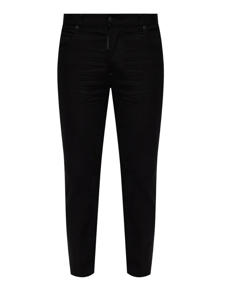 Dsquared2 Schwarze Jeanshose Mit Bullenabzeichen Schwarz