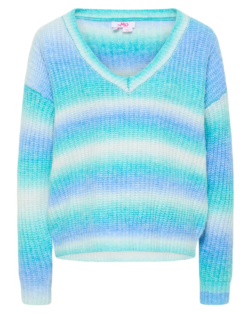 My Mo Strickpullover Damen Türkis Mehrfarbig Mehrfarbig
