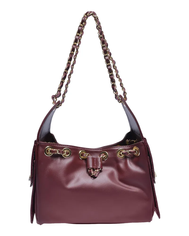 Anna Luchini Weinfarbe Rindsledertasche Weinrot