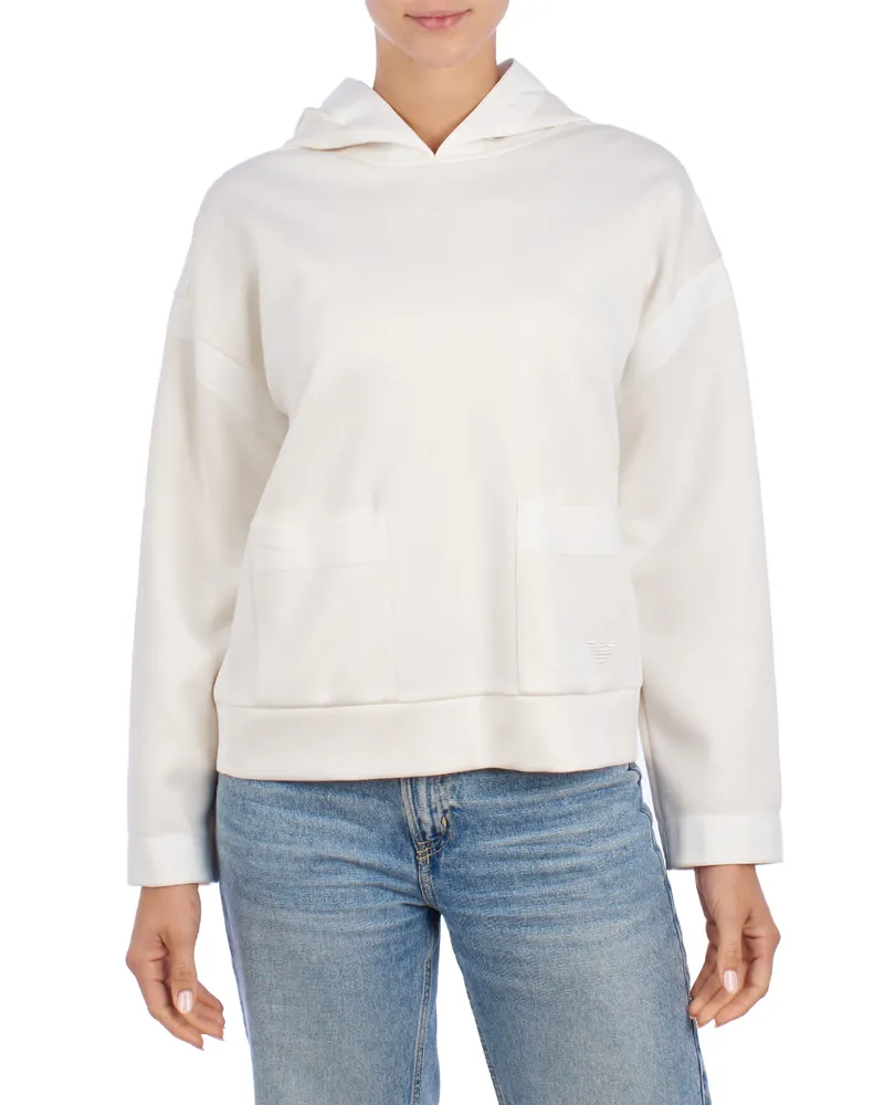 Emporio Armani 3K2M7K Damen Kapuzenpullover Weiß
