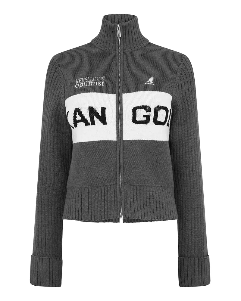 Kangol Strickjacke für Damen, Rollkragen (Schwarz Schwarz