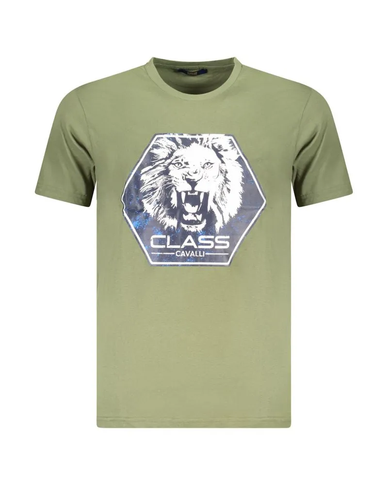 Roberto Cavalli Verde Baumwolle Herren T-Shirt Grün