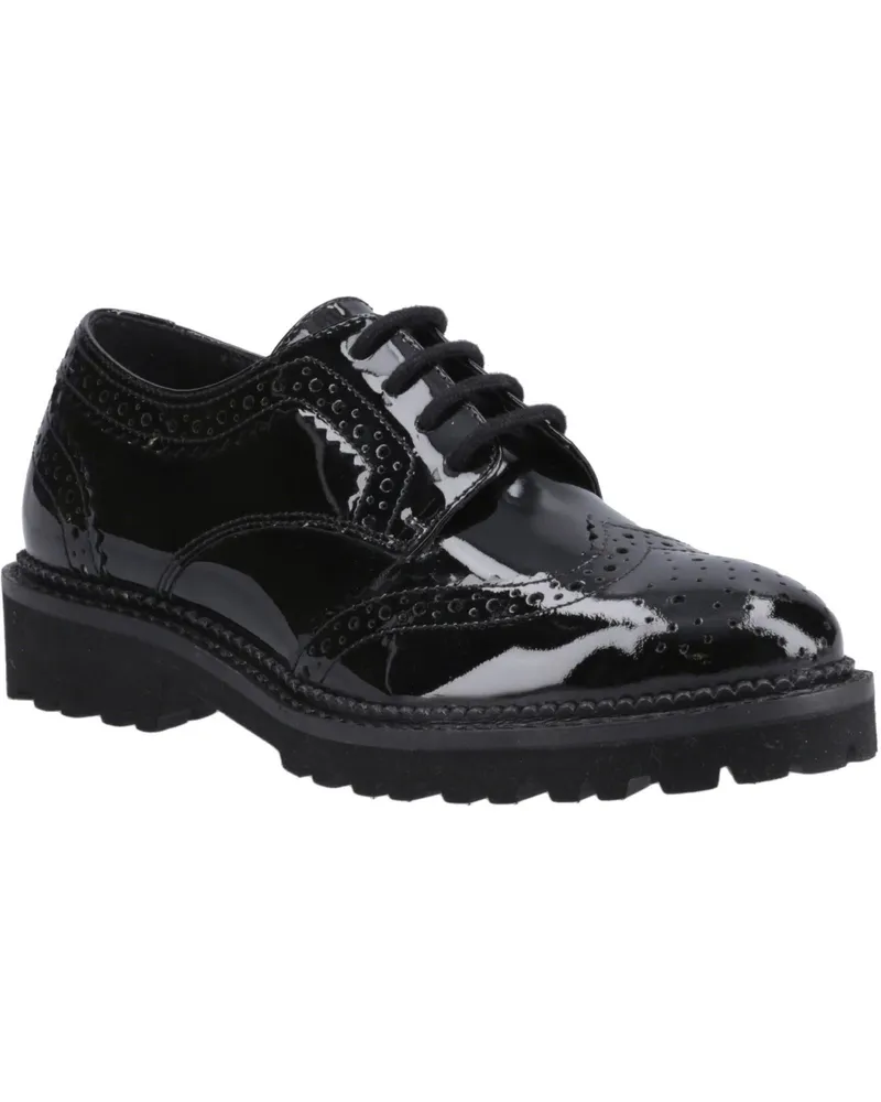 Hush Puppies Gabi Lace Up Mädchen Brogues Aus Schwarzem Leder Schwarz