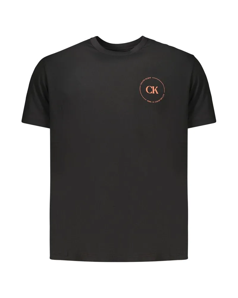 Calvin Klein Schwarzes Baumwoll-T-Shirt, Herren - Schwarz Schwarz