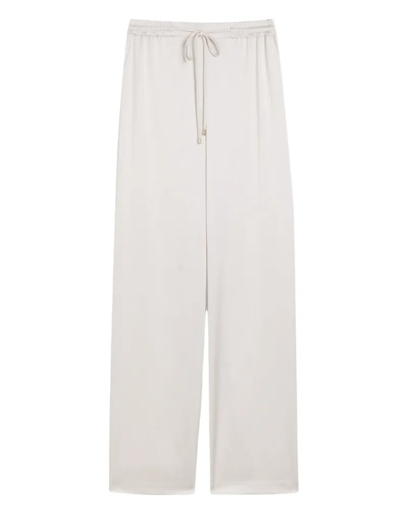 Ted Baker Umaibo Satin Jogginghose Mit Weitem Bein, Elfenbeinfarben Weiß