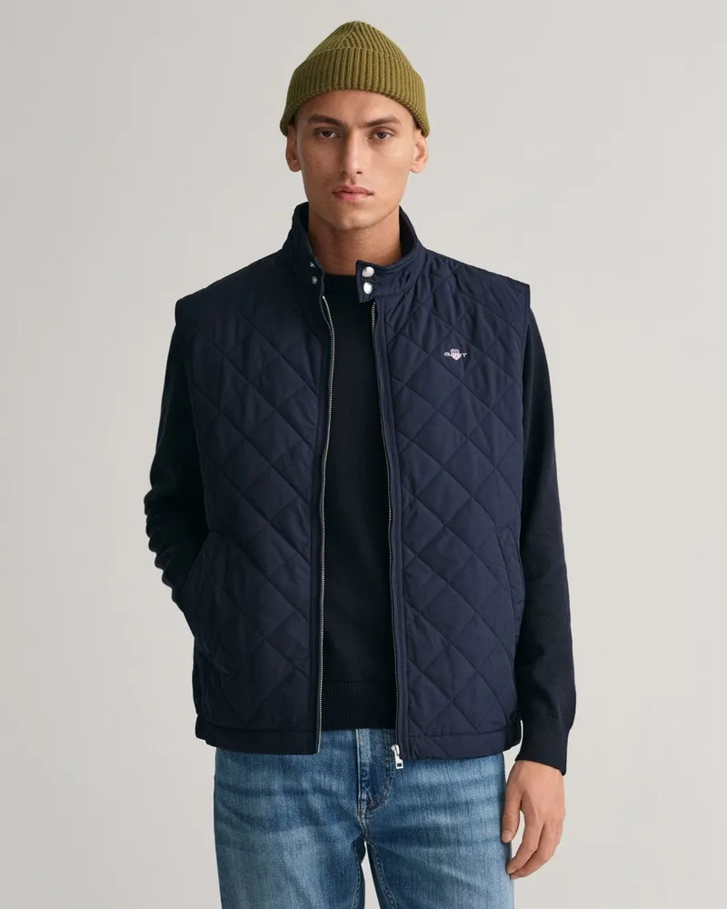 Gant Gesteppte Windcheater-Weste, Blau Marineblau