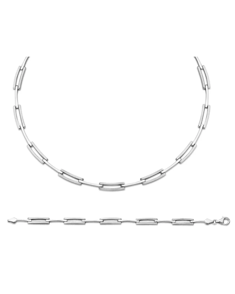 Orphelia Damen 925 Sterling Silber Set: Kette + Armband - Silber SET-043 Silber