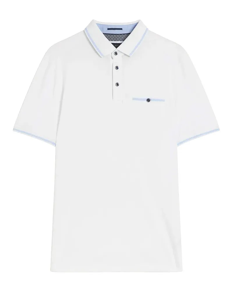 Ted Baker Tortila Mens White Polo -Hemd Weiß