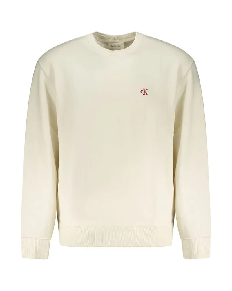 Calvin Klein Weißes Baumwolle Herren Sweatshirt Weiß