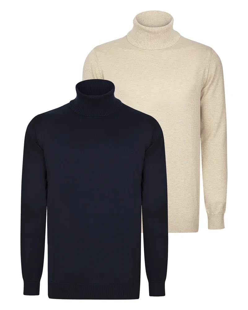 Felix Hardy Pullover 2Er-Pack Rollkragenpullover Marineblau