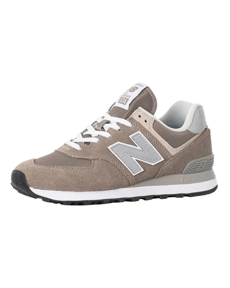 New Balance 574 Klassische Wildleder-Sneaker, Grau Grau