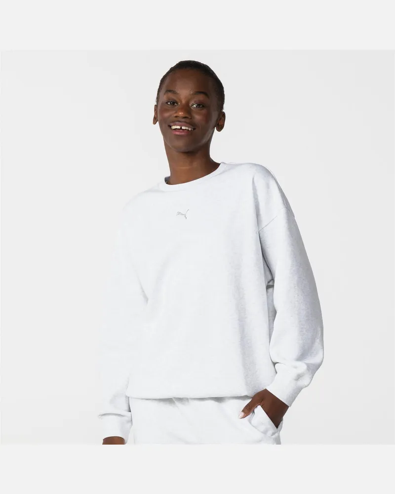 Puma Sweatshirt für Damen, Übergroß (Eisgrau Grau