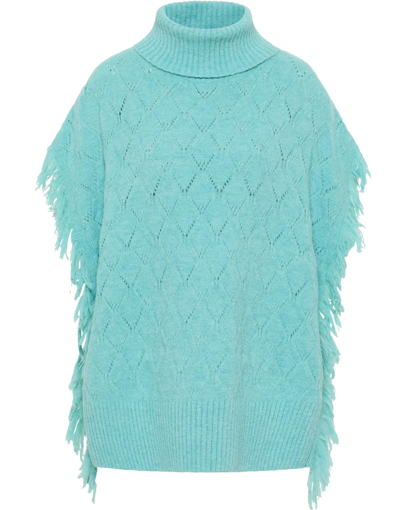 IZIA Poncho en tricot gaya Türkis