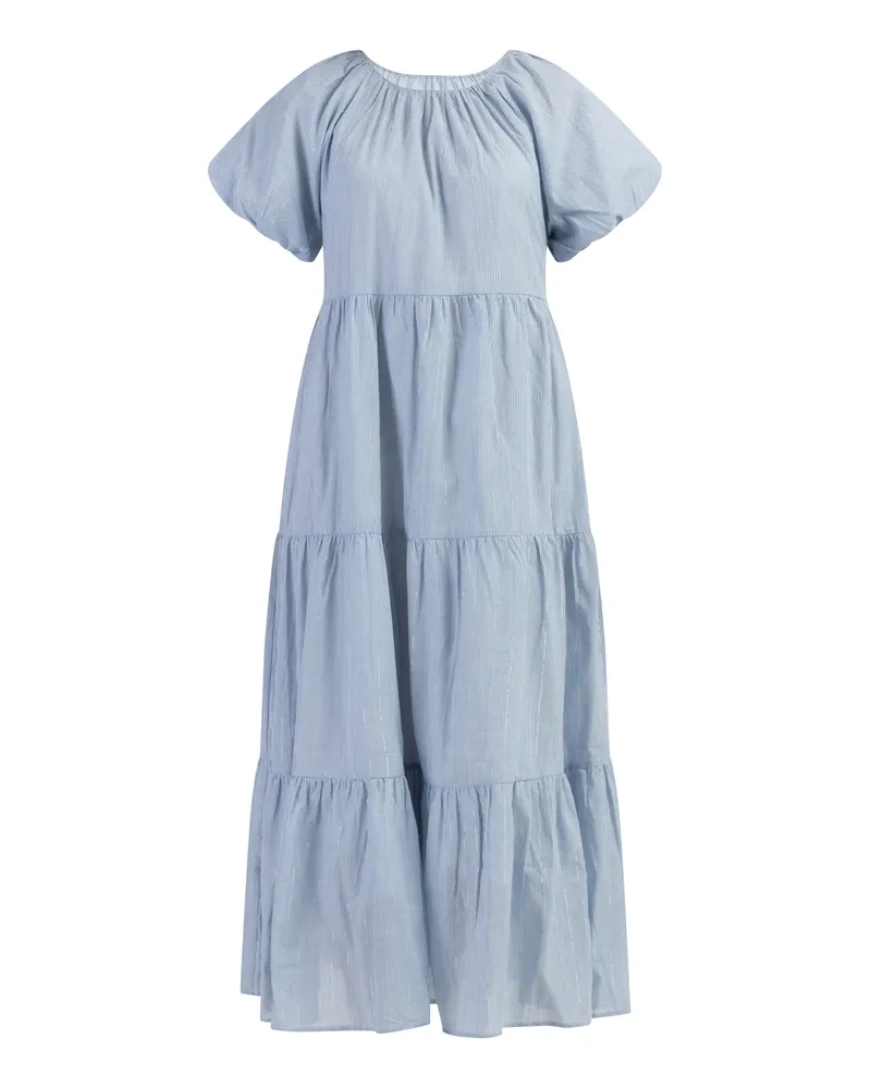 DreiMaster Maxikleid Damen Hellblaue Dünne Streifen Hellblau