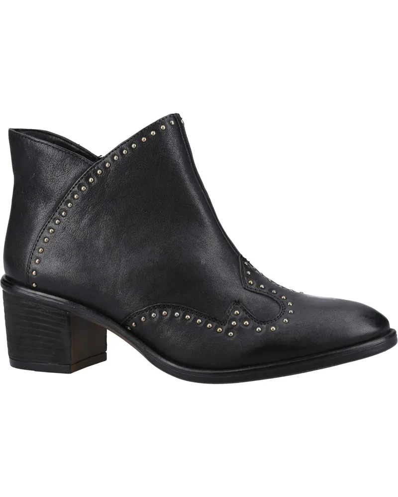 Hush Puppies Waverly Damen Schwarze Lederstiefel Schwarz