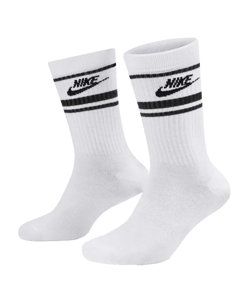 Nike Sportswear Essential" Socken für Herren/Damen Unisex, Alltag (3er-Pack) (Weiß/Schwarz Weiß