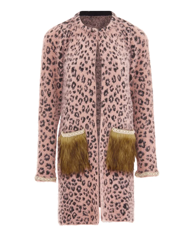 FAINA Strickjacke Damen rosa/schwarz Schwarz