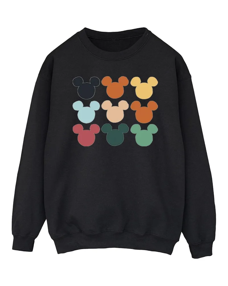 Disney Mickey Mouse Heads Square" Sweatshirt für Herren (Schwarz Schwarz