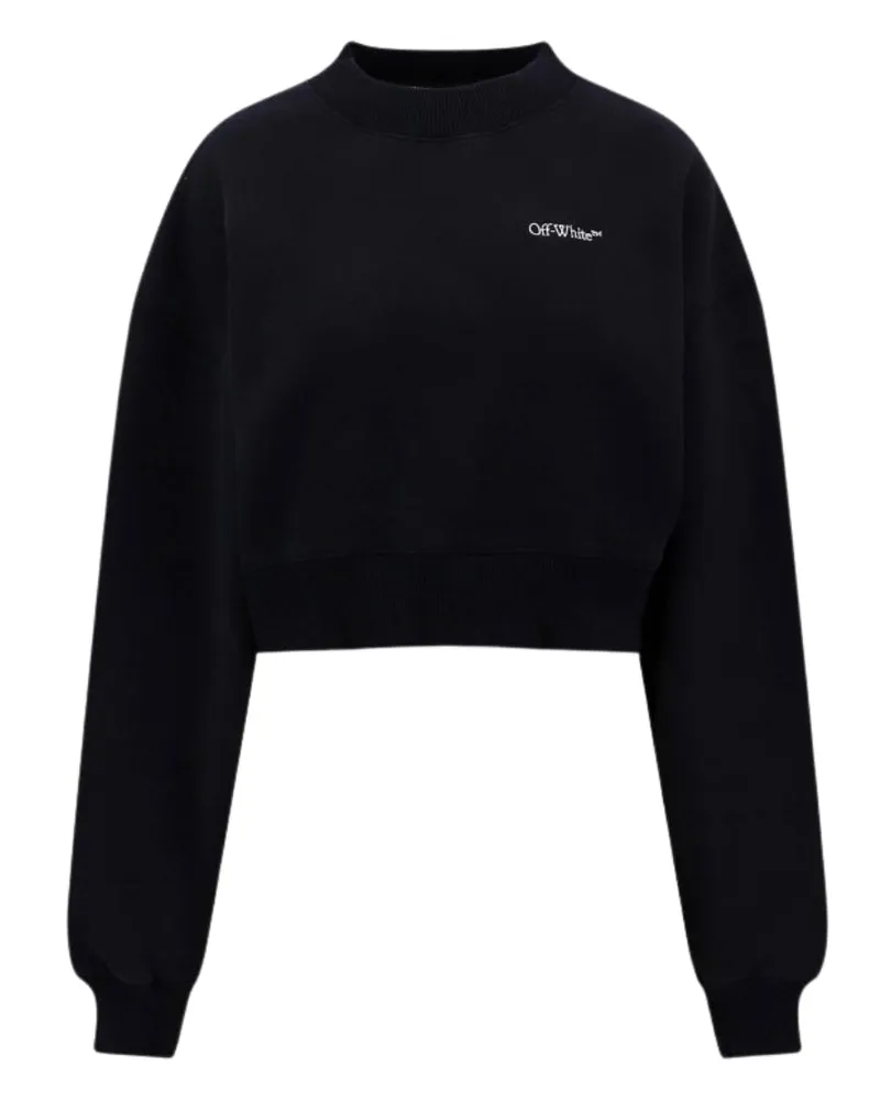 OFF-WHITE For All Book Cropped Over Crewneck Schwarz Schwarz