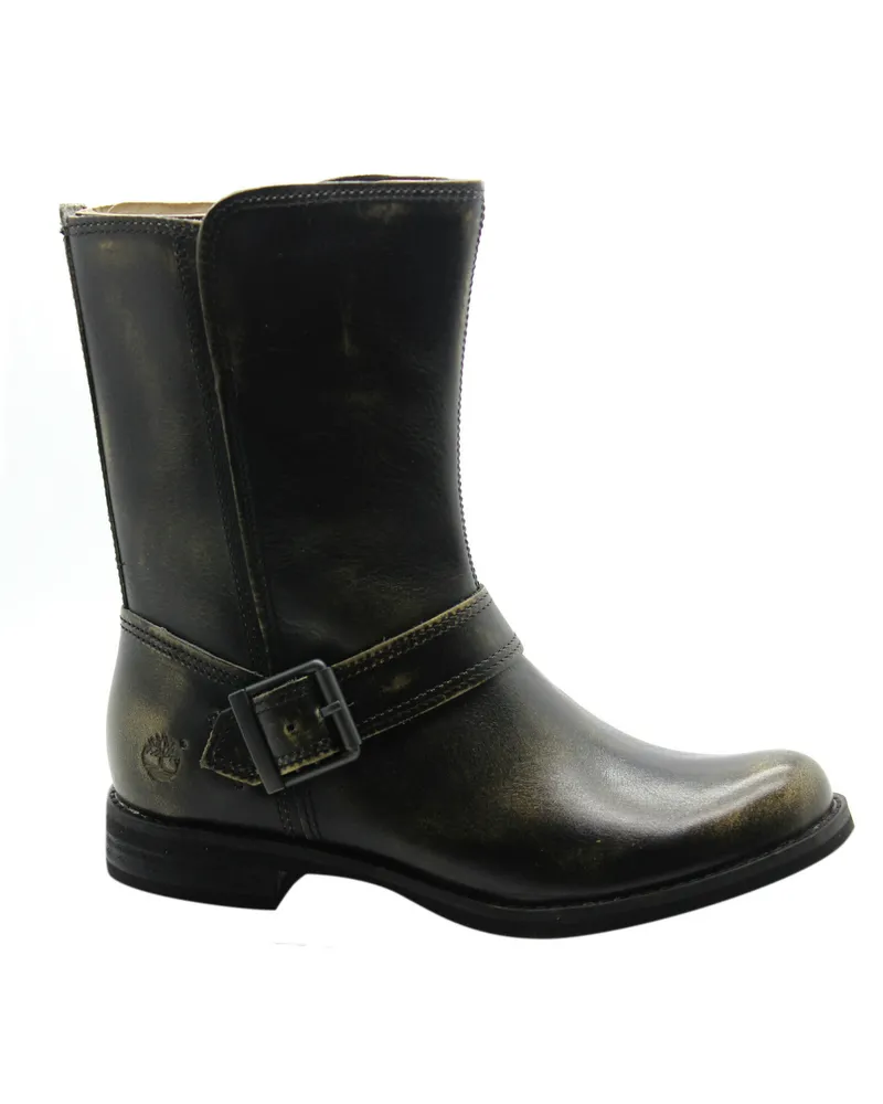 Timberland AF Savin Hill Mid Side Reißverschluss Womens Stiefel verzweifelt Schwarz A1239 B82A Schwarz