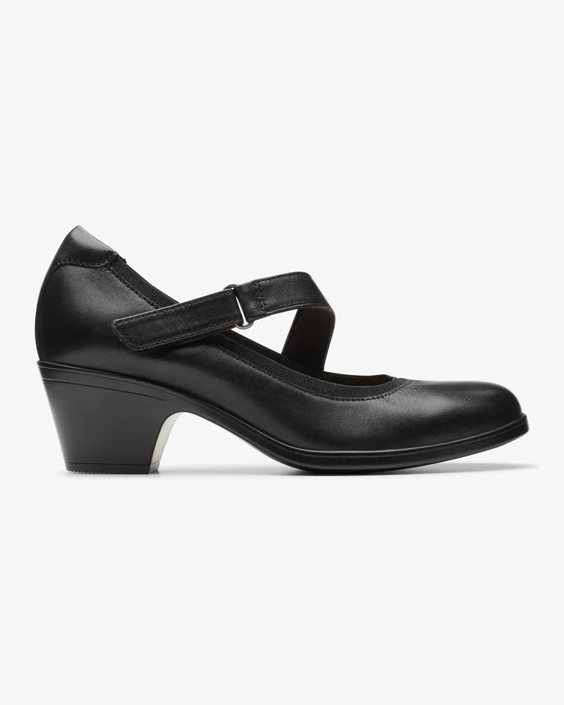Clarks Emily2 Mabel schwarze Lederstiefel Schwarz