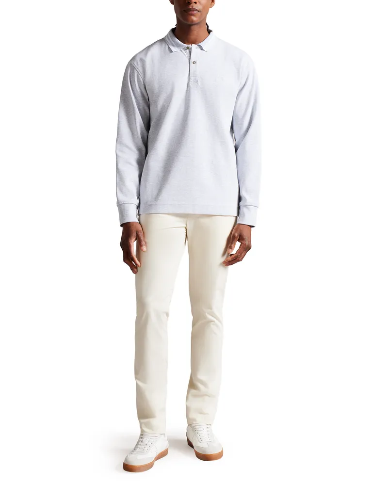 Ted Baker Jermyn Mens Grey Marl Rugby Polo -Hemd Grau