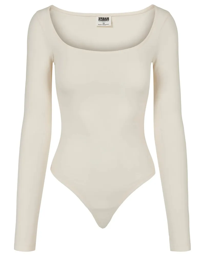 Urban Classics Bodysuit Baumwolle aus biologischem Anbau für Damen Langärmlig (Hell Sandfarben Wollweiß