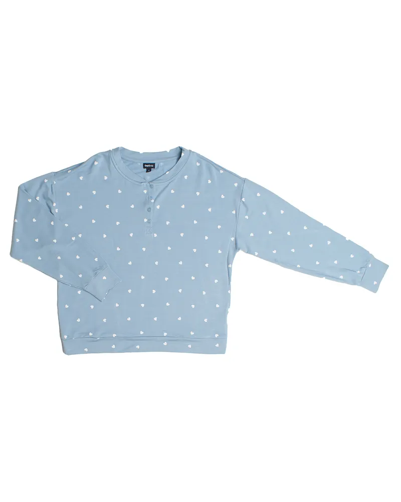 GAP Langärmeliges Pyjama-Oberteil für Damen 757179 Hellblau