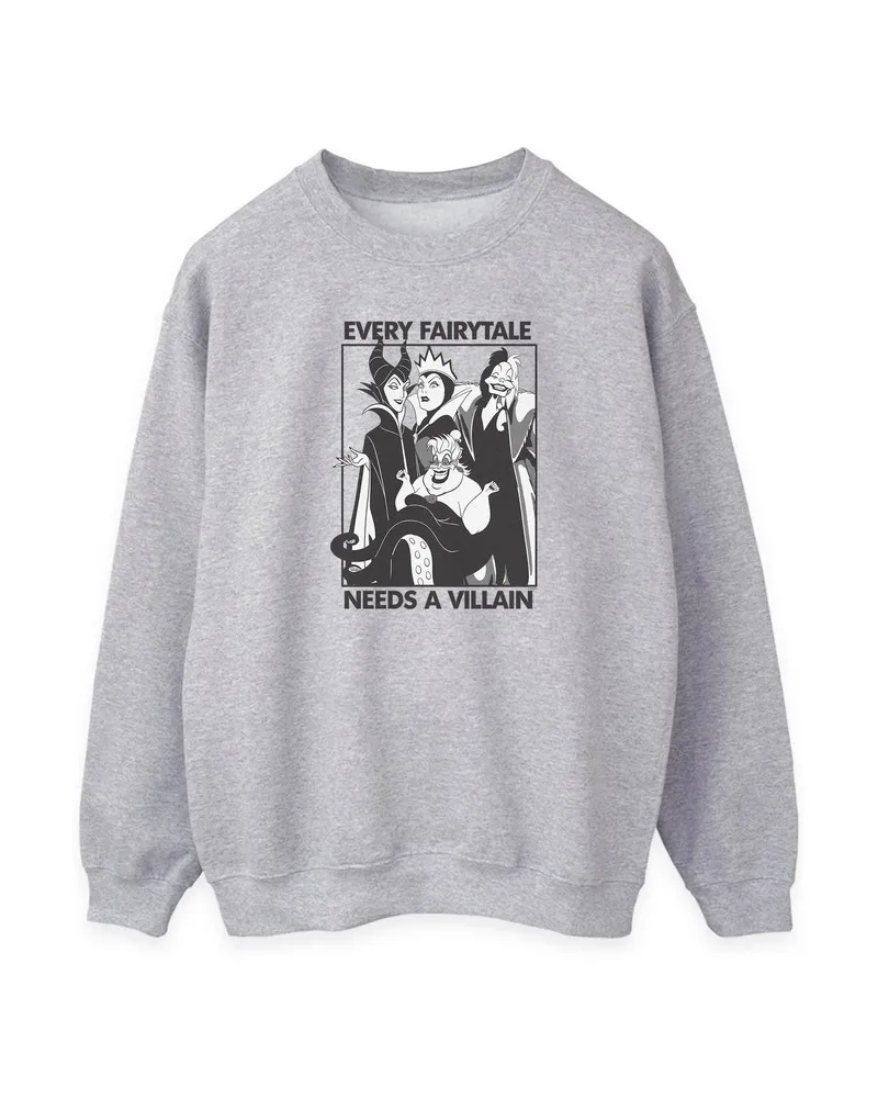 Disney Every Fairy Tale Needs A Villain" Sweatshirt für Damen (Grau meliert Grau