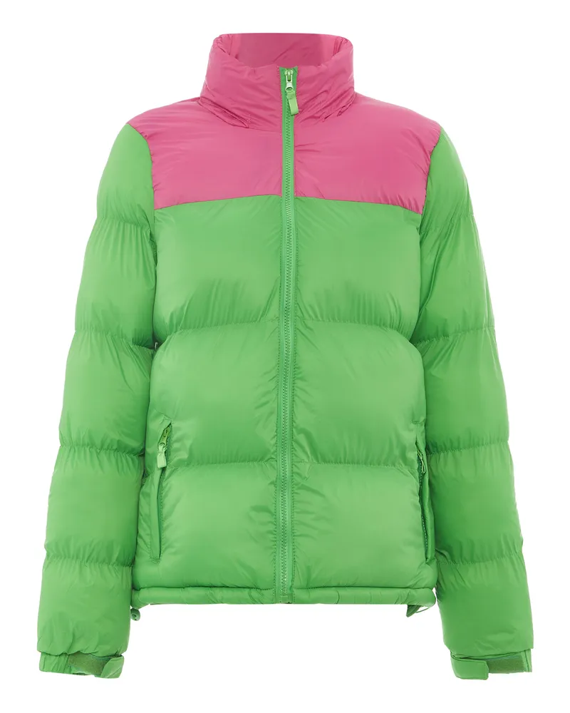 My Mo Wattierte Steppjacke Damen Saftiges Grün Rosa Grün