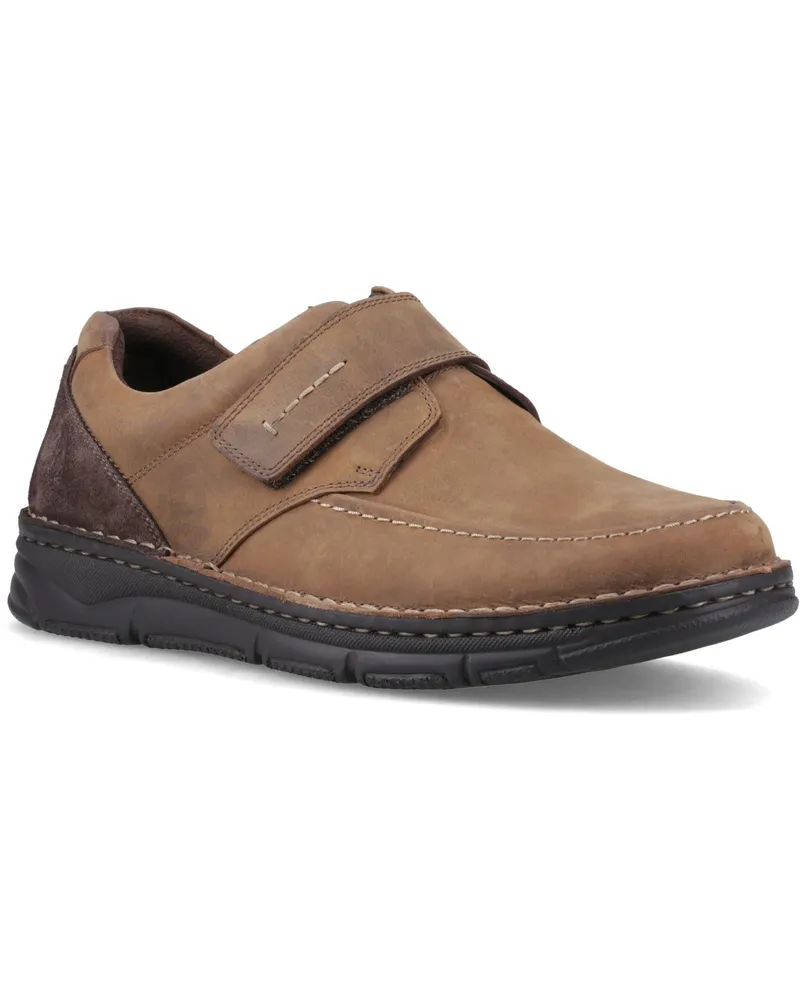 Hush Puppies Forde Leder Slipper für Herren mit Klettverschluss in Tan Cognac