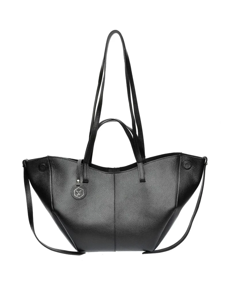 Luisa Vannini Schwarz Rindsledertasche Schwarz