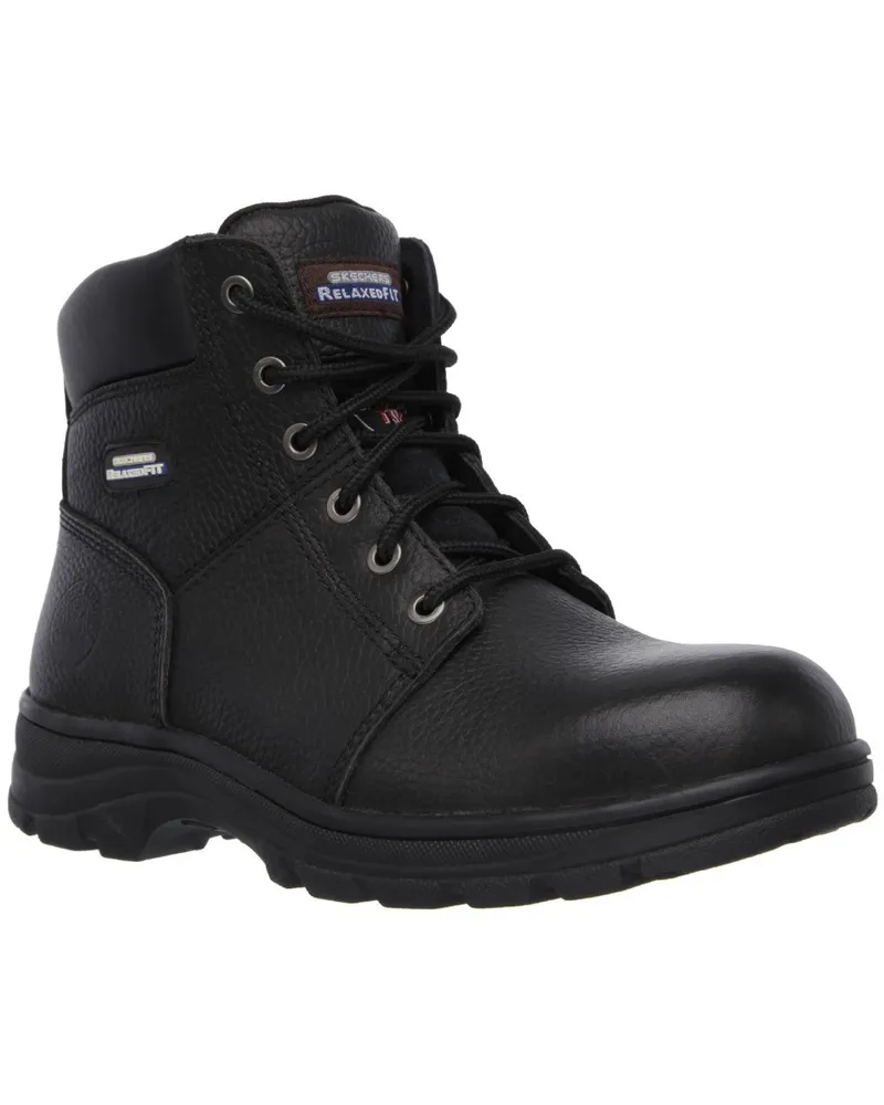 Skechers Herren Workshire Entspannt Passform Schnür-Sicherheitsstiefel Schwarz